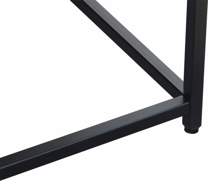 Tavolinë kafeje Combo, dru akacie ngjyrë arre, këmbë metalike të zeza, 84x80x42cm