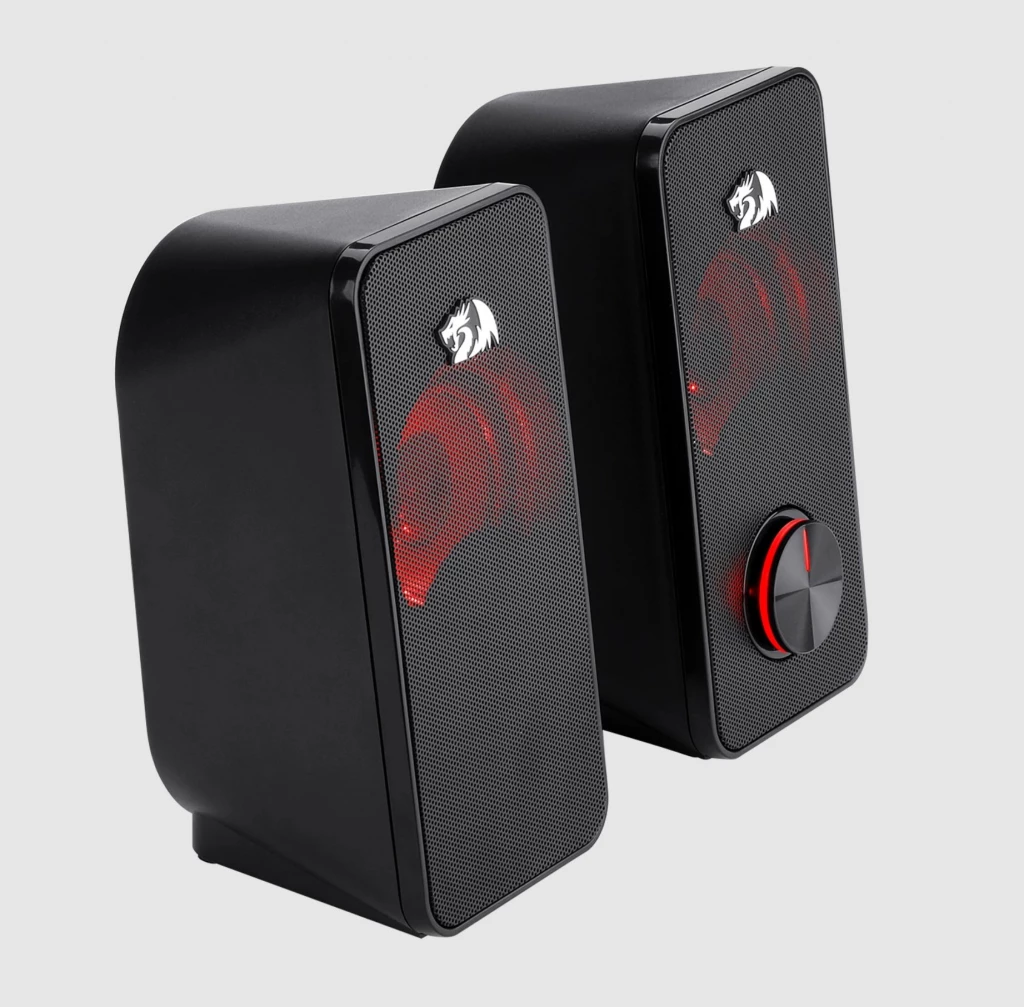 Altoparlantë Redragon STENTOR GS500, USB + 3.5mm AUX, LED e kuqe, set 2 copë, të zeza