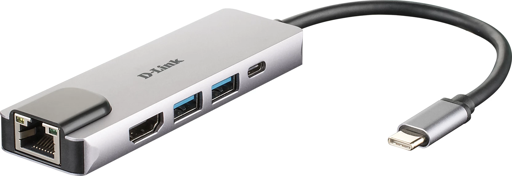 D-Link DUB-M520 5-in-1 USB-C Hub, HDMI 4K, Gigabit Ethernet, 2x USB 3.0, USB-C PD 60W
