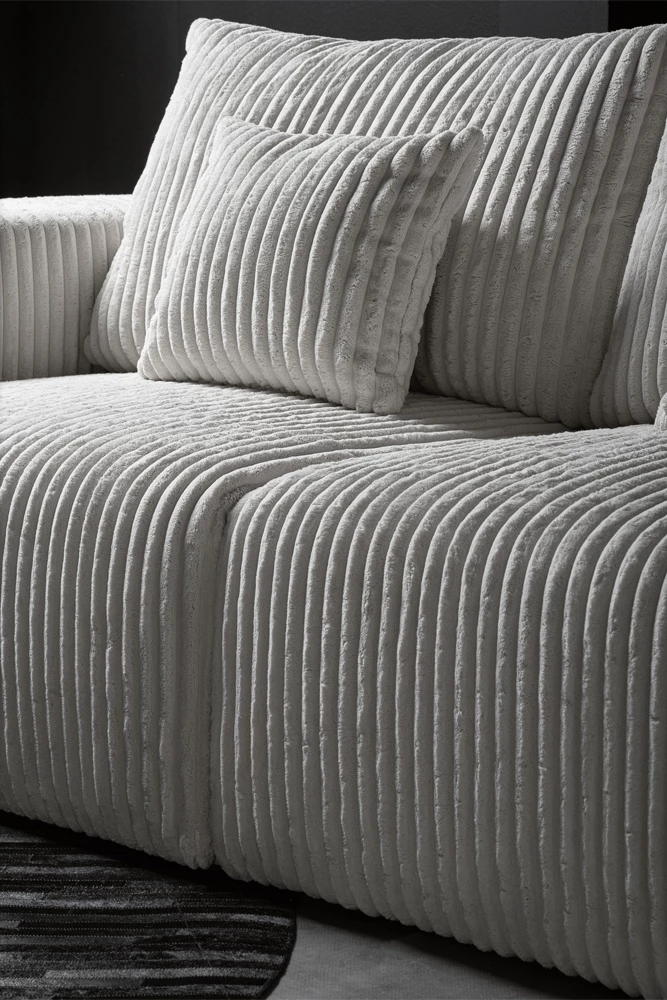 Kauç 3 vendësh BULLET, kadife gri, 232x101x92