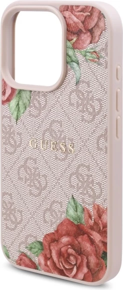 Mbështjellës Guess GUHMP16LP4ROPEMCP për iPhone 16 Pro 6.3", hardcase, MagSafe, rozë