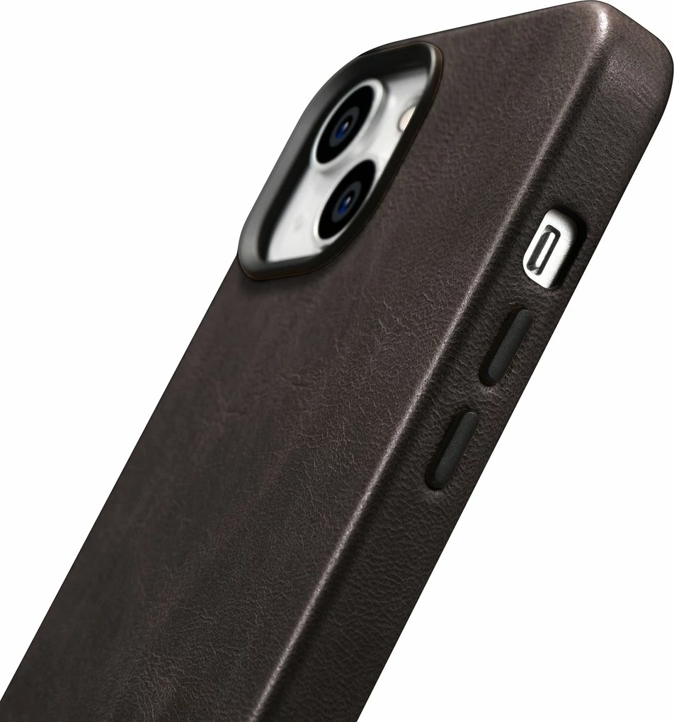 Mbështjellës iCarer Oil Wax Premium për iPhone 14 Plus, lëkurë natyrale, MagSafe, Kafe