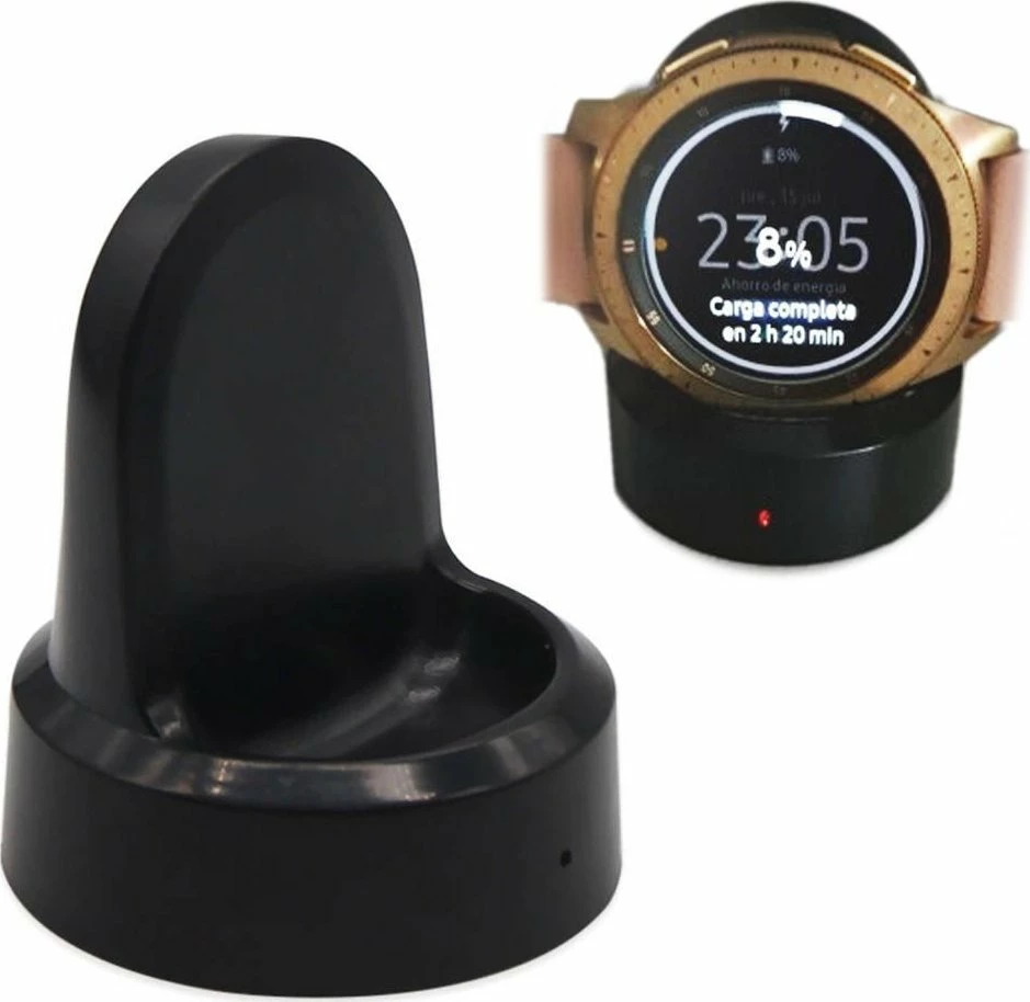 Stacion docking karikimi Strado për Samsung Gear S2/S3 & Galaxy Watch 42/46mm, karikim induktiv, micro USB, i zi, set me kabllo micro USB