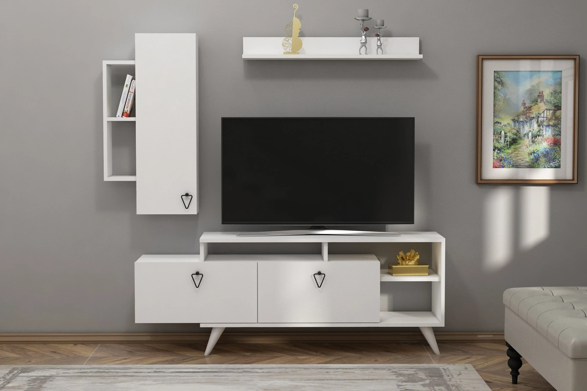 Komodë TV Hanah Home, Clara, e bardhë