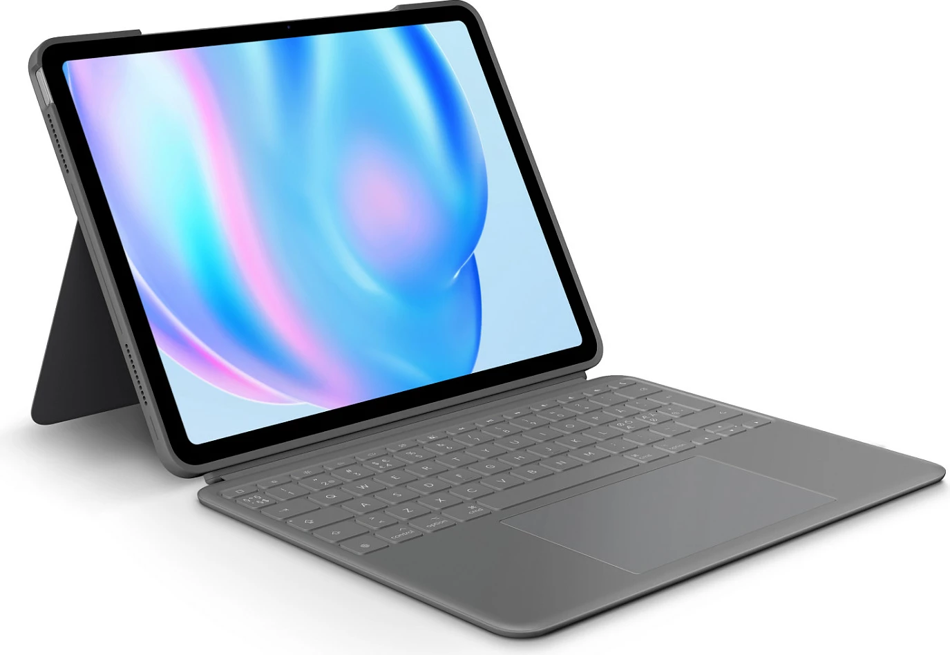 Kasë me tastierë Logitech Combo Touch për iPad Air 13-inç (M2), QWERTY Nordic, me trackpad, Oxford Grey