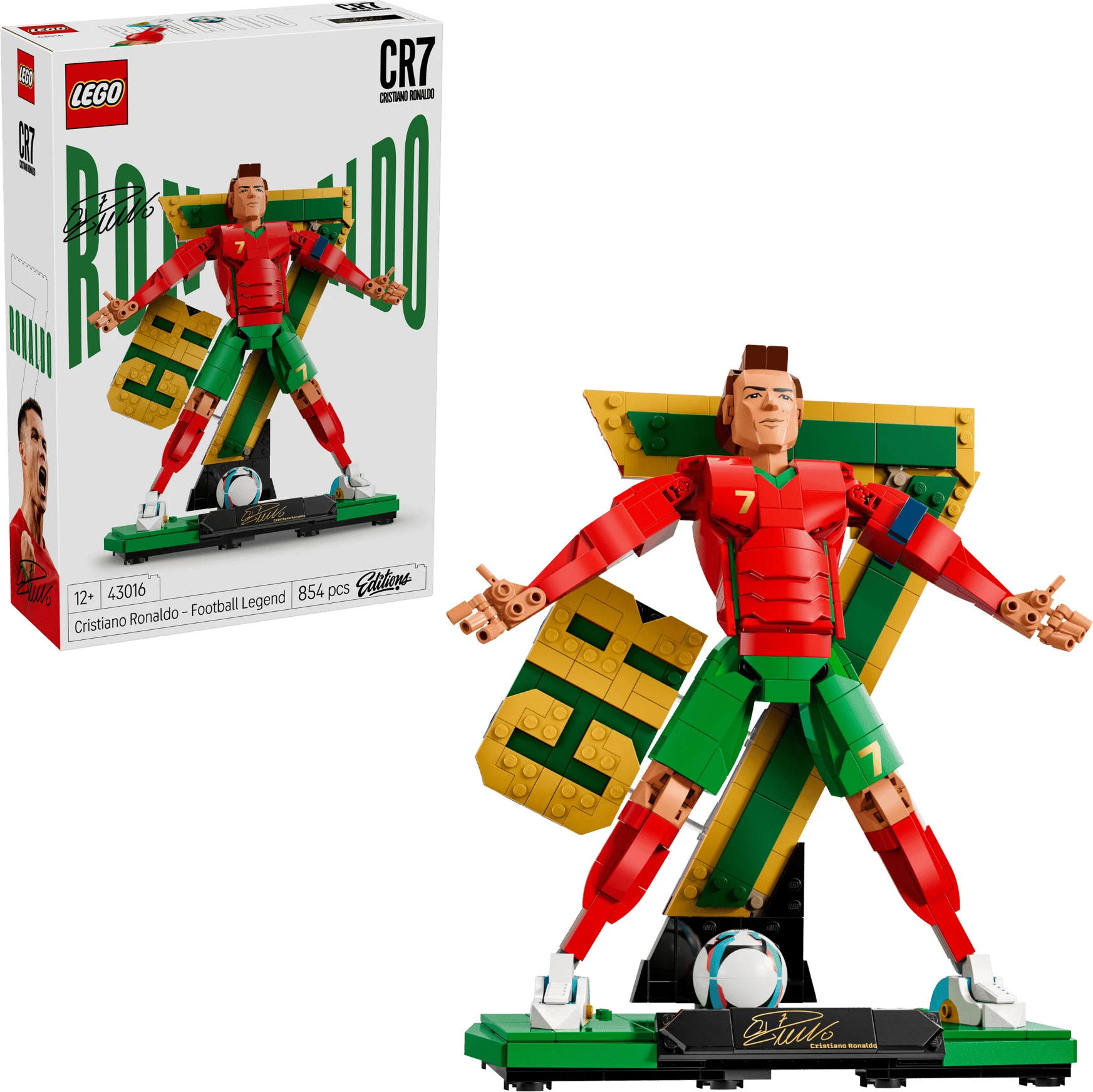 Set LEGO Editions Cristiano Ronaldo Football Legend 43016, 854 pjesë, 12+, 2-në-1