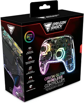 Gamepad DragonShock Orion Glow për Nintendo Switch, wireless, RGB, USB-C, i zi