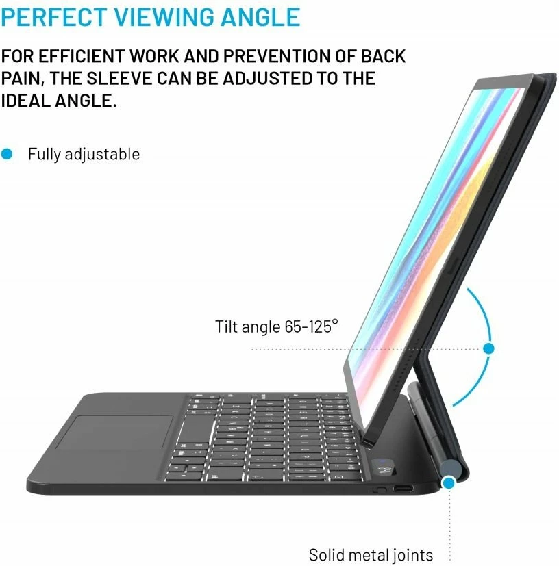 Mbështjellës me tastierë FIXED Typee për iPad Pro 11\"/iPad Air 10.9\", Bluetooth 5.2, USB-C, i zi