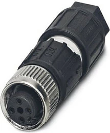 Konektor M12 Phoenix SACC-M12FS-4QO-0,34-M, 4-pin, IP67, 4A/125V, zi/inoks