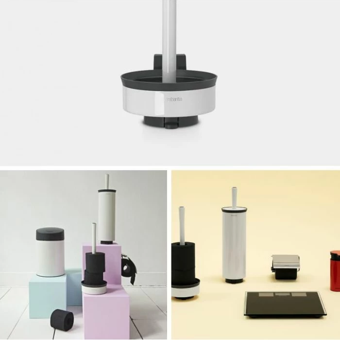 Mbajtës letre toaleti Brabantia Profile 3 role, çelik inox, 38.3×14×15.5 cm, i bardhë