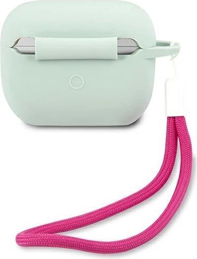 Mbështjellës Guess GUACAPLSVSBF për AirPods Pro, silikon, blu-fuchsia
