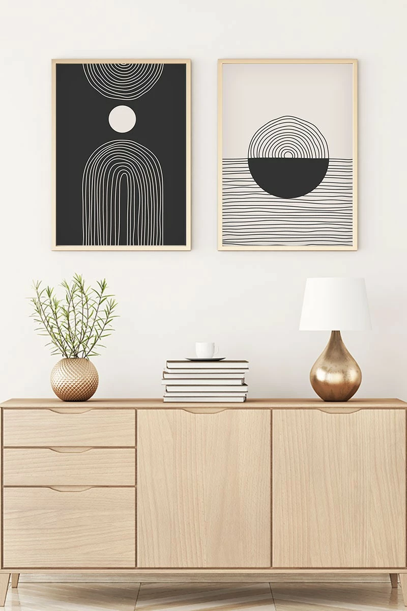 Pikturë dekorative me kornizë MDF (2 copë), Wallity, Huhu88, 70x50