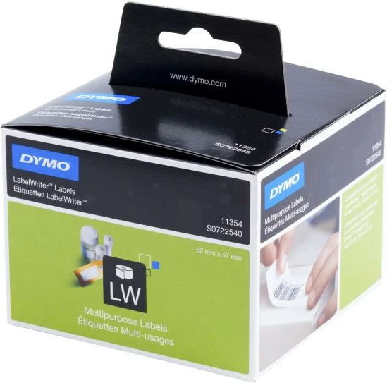 Etiketa ngjitëse, Dymo, LabelWriter 11354 S0722540, multipurpose letër pa BPA FSC, e bardhë