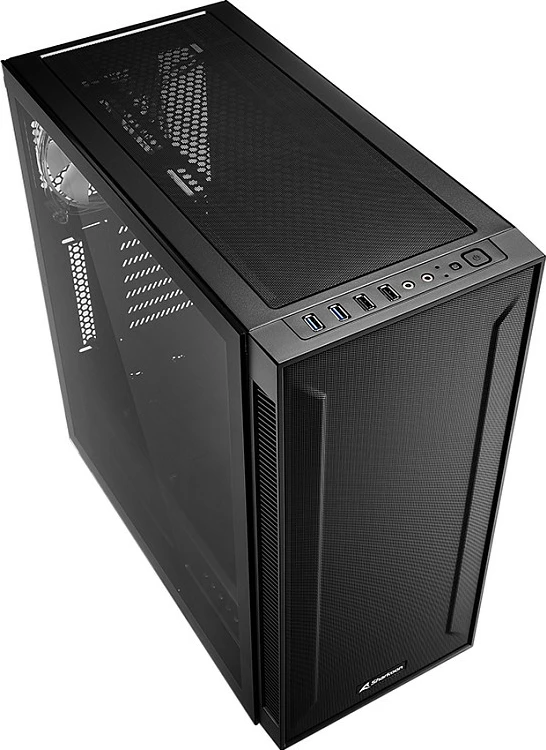 Kasë Sharkoon TG6M RGB ATX, 1x xham, e zezë