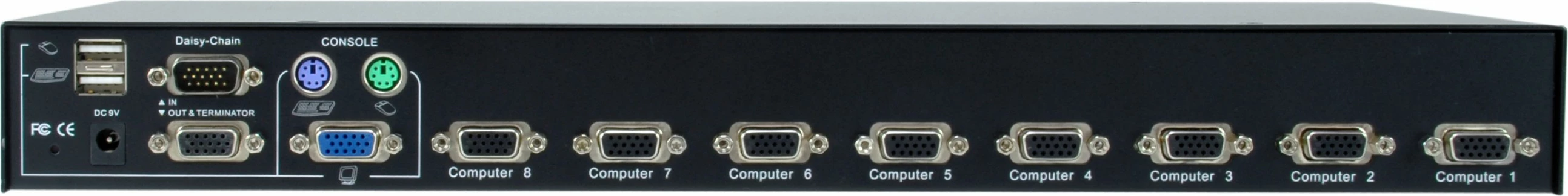 Switch KVM LevelOne 8-Port PS/2-USB VGA, 2048 x 1536 pixels, Rack mounting, 1U, e zezë