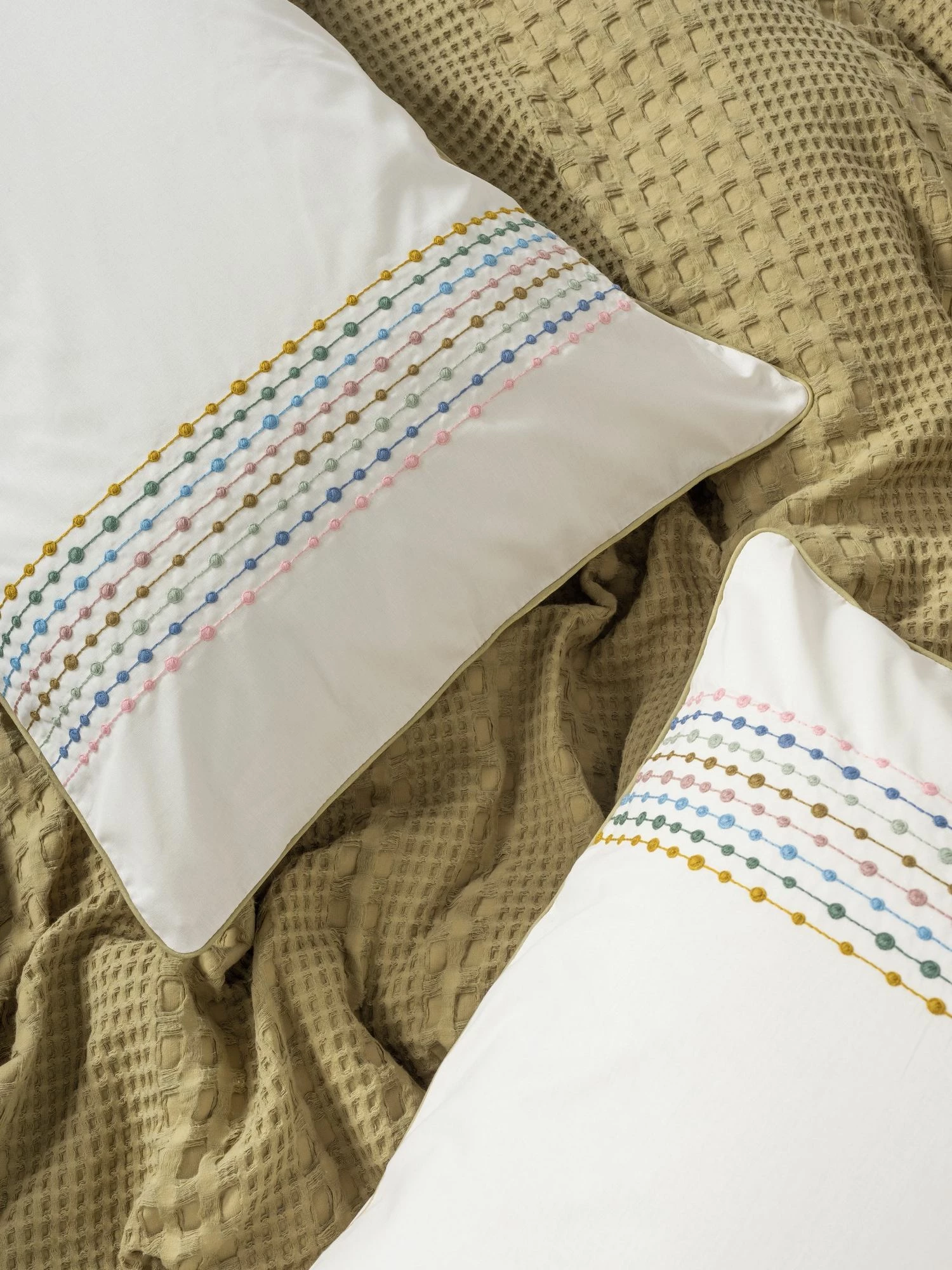 Set piké dopio, ngjyrë mustard, L'Essentiel Linge de Maison