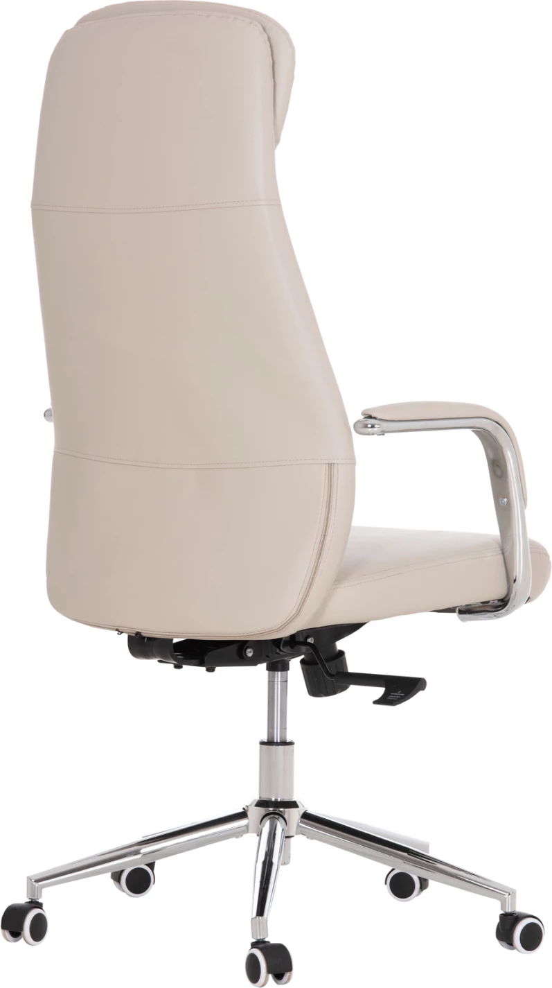 Karrige zyre SONTY, lëkurë sintetike gri e çelët, bazë kromi, FH18354.10, 64x68x125cm