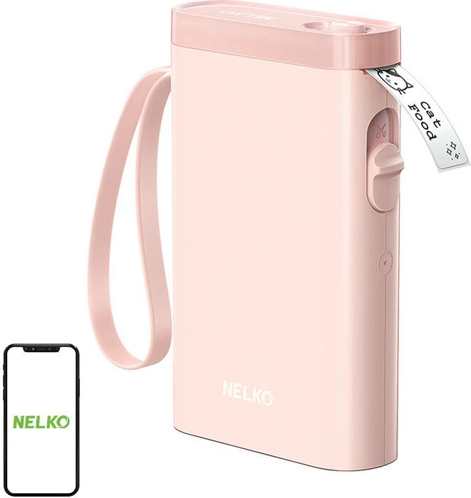 Printer etiketa termik Nelko P21, Bluetooth, 1200 mAh, Rozë