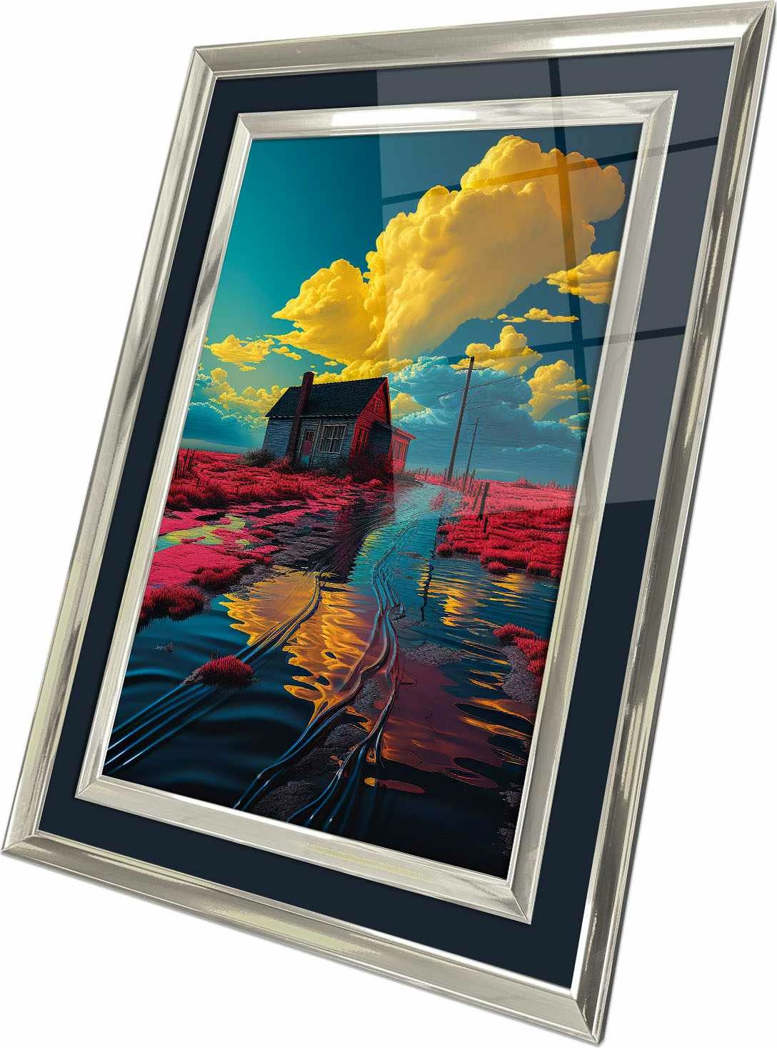 Pikturë dekorative me kornizë, shumëngjyrëshe, Wallity, 4363Kromgumusct - 008, 43x65cm