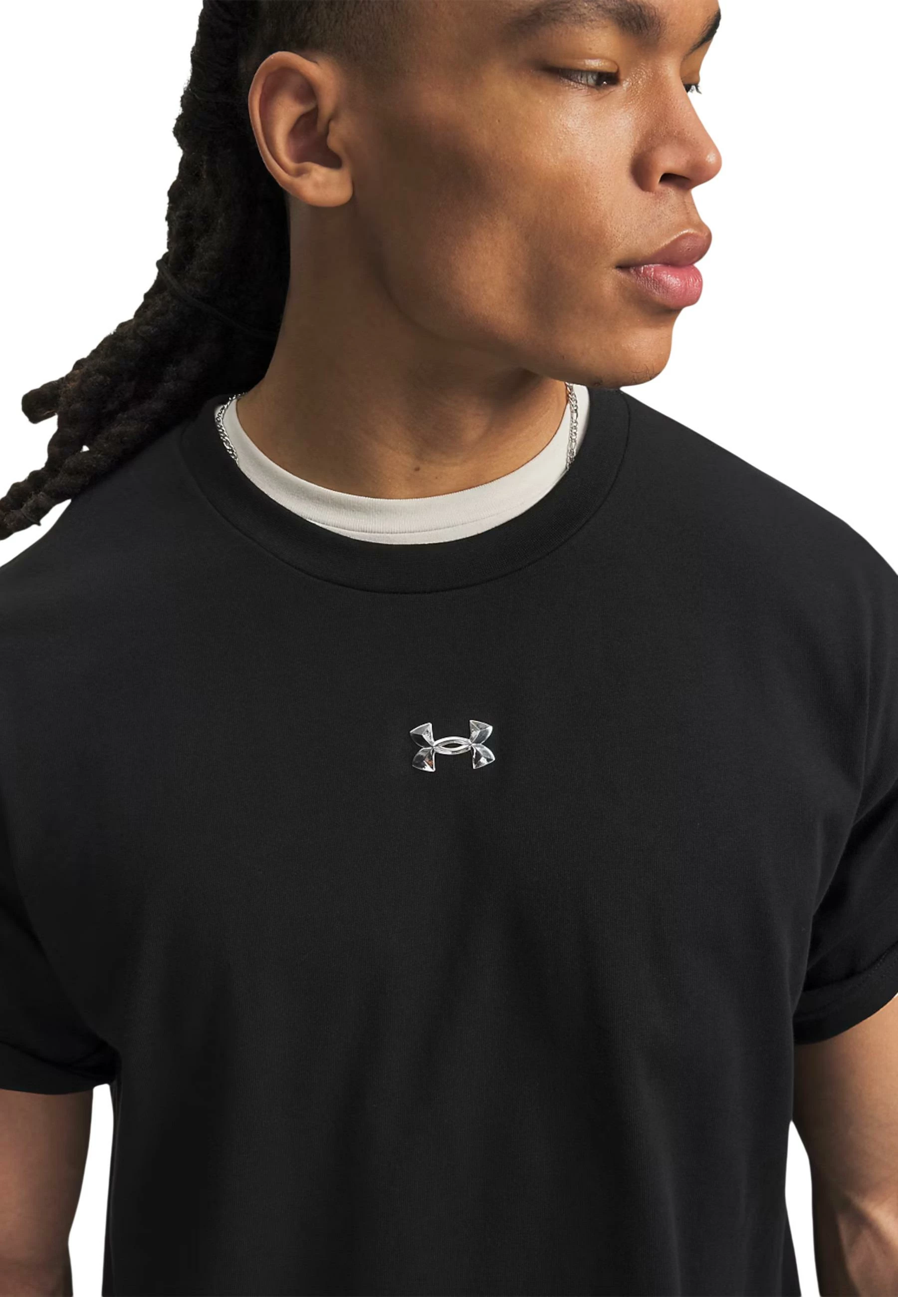 Maicë për meshkuj Under Armour UA M HWT Metal Logo SS 77-6013618, e zezë [Madhësia: XL]
