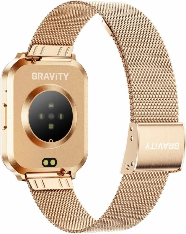 Smartwatch për femra Gravity GT44-1, rrip i bardhë + byzylyk rozë gold