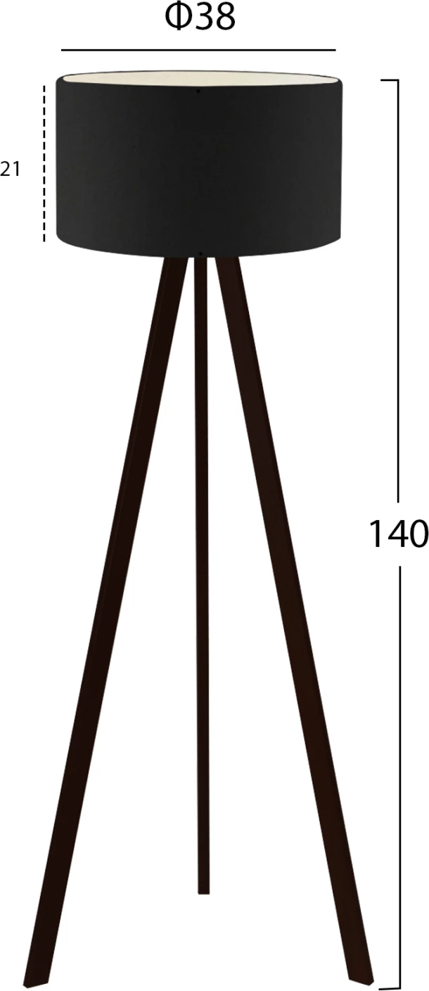 Llambë dyshemeje me tripod, ngjyrë e zezë, FH7578.05