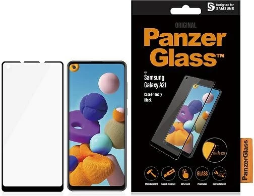 Xham i temperuar PanzerGlass për Samsung Galaxy A21, kornizë e zezë