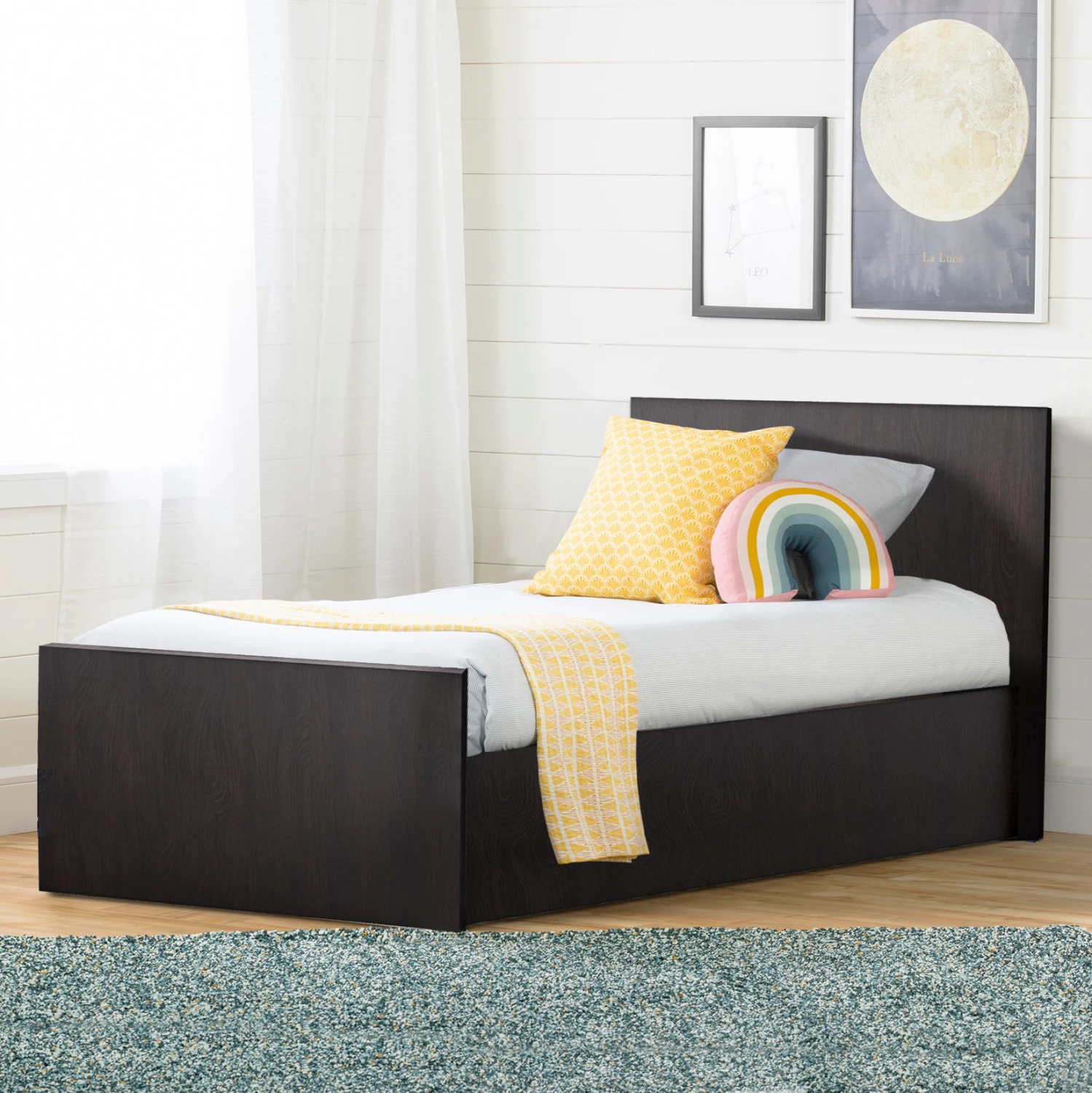 Krevat melamine për dyshek 90x200 cm, wenge, FH2433.02