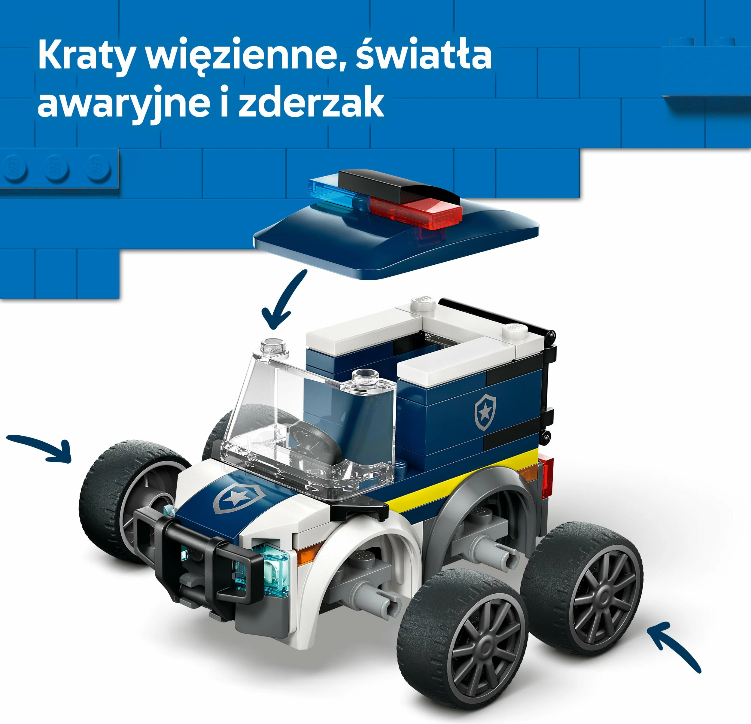 Set LEGO City Vehicles Police Truck 60481, 71 copë, 5+