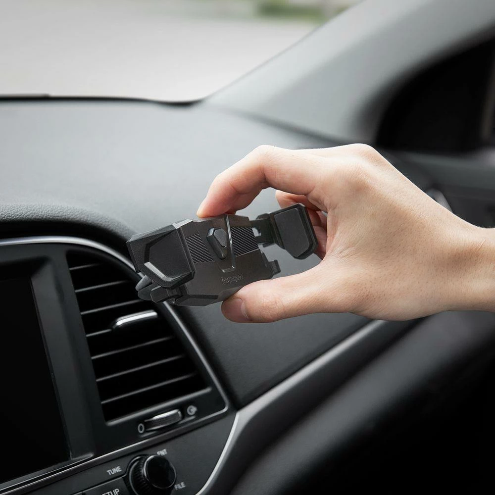 Mbajtës për celular Spigen Click.R, për veturë, i zi