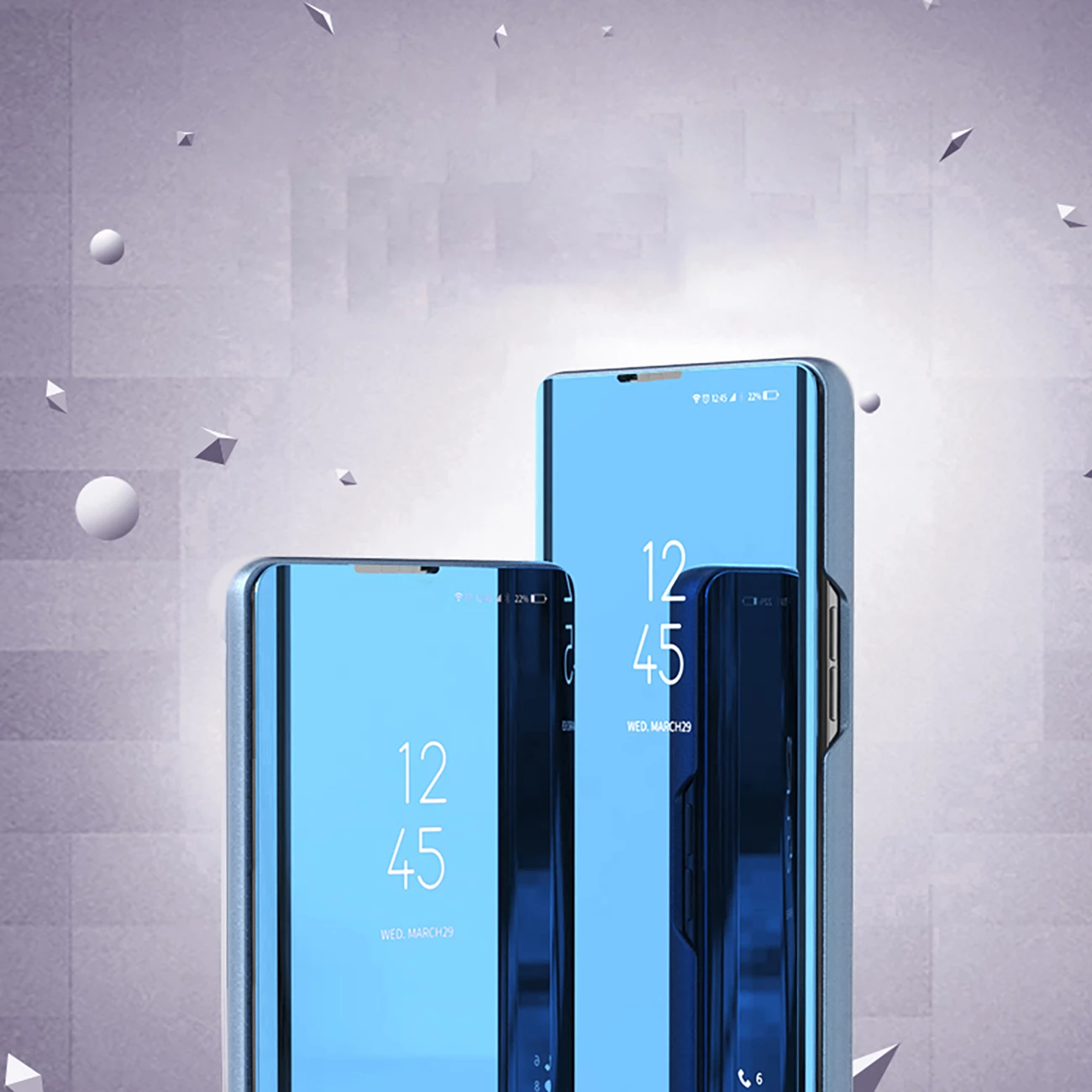 Mbështjellës Hurtel Clear View për Samsung Galaxy A26, Flip, Kaltër