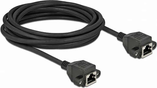 Kabllo zgjatëse rrjeti DeLOCK RJ45 femër-femër Cat6A, 5 m, e zezë