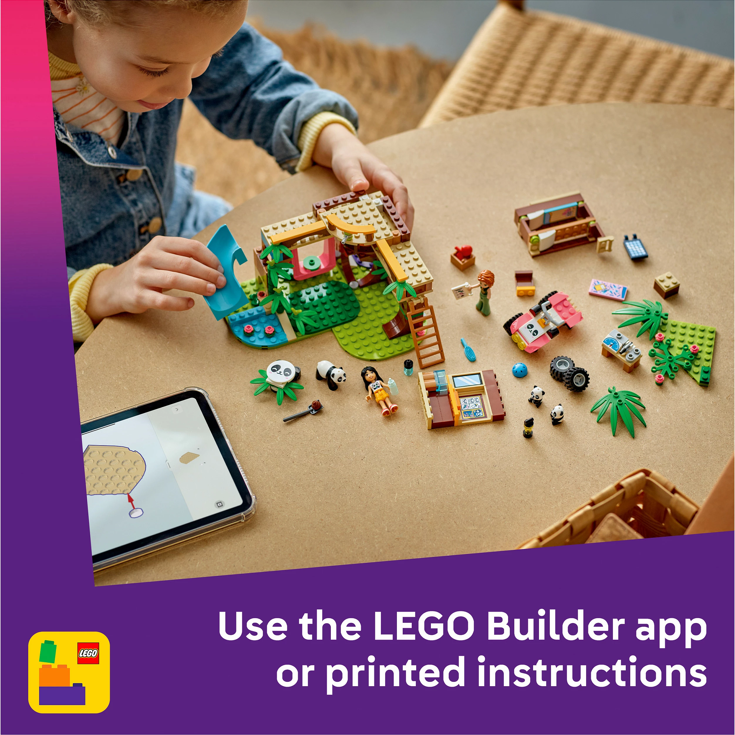 Set lodër LEGO Friends 42648 Strehë e Pandave, 243 copë, 7+