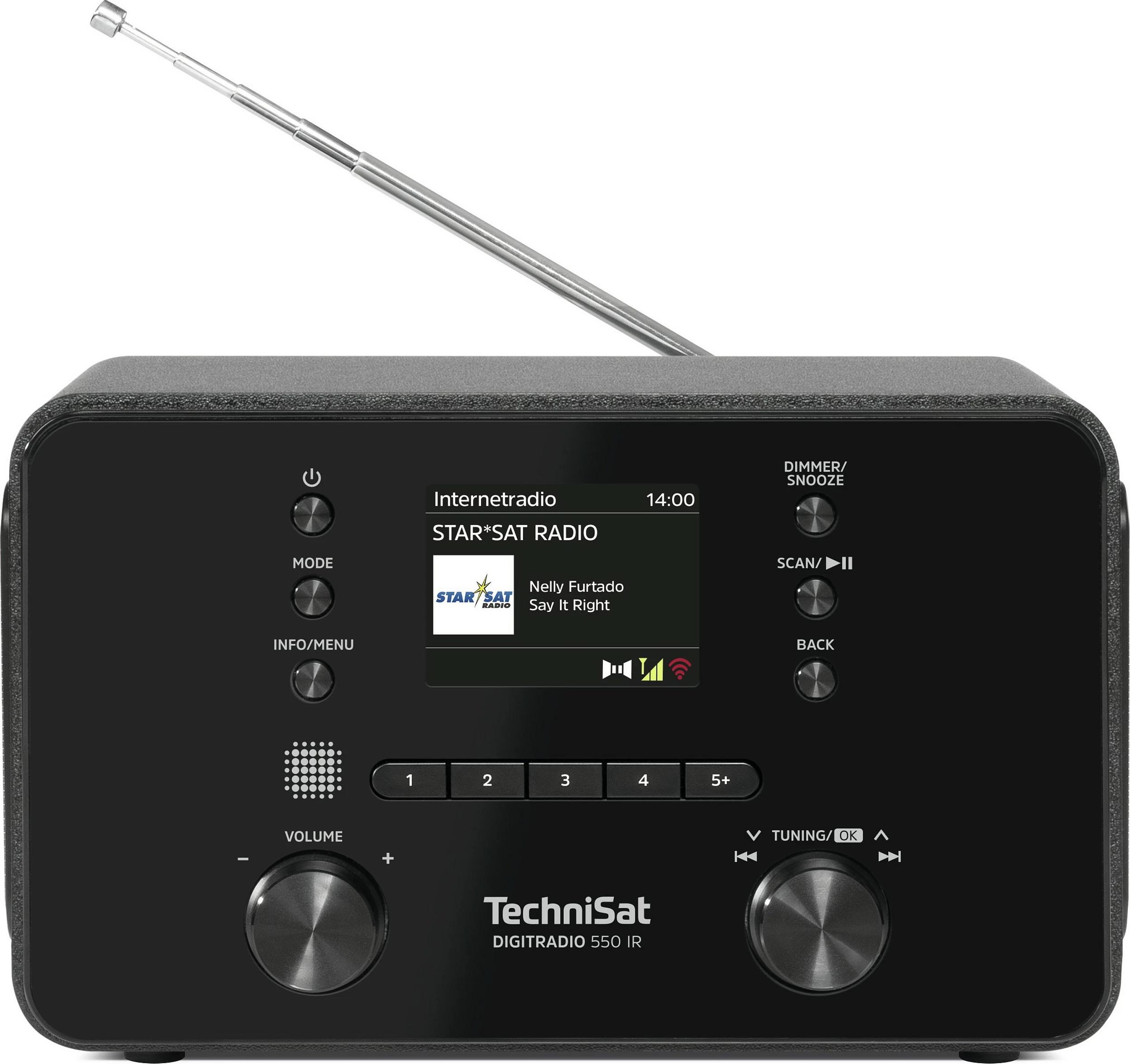 Radio digjitale TechniSat DigitRadio 550 IR, internet radio, DAB+, FM, e zezë
