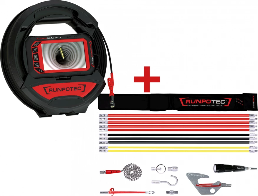 RC3 Inspection camera 15 m + RUNPOSTICKS Comfort 19 parts