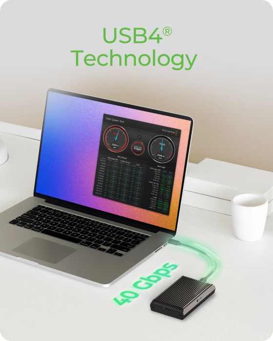 Kasë për SSD M.2 NVMe ICYBOX IB-1920M-C42, USB4 40 Gbit/s, pa vegla, alumin, e zezë