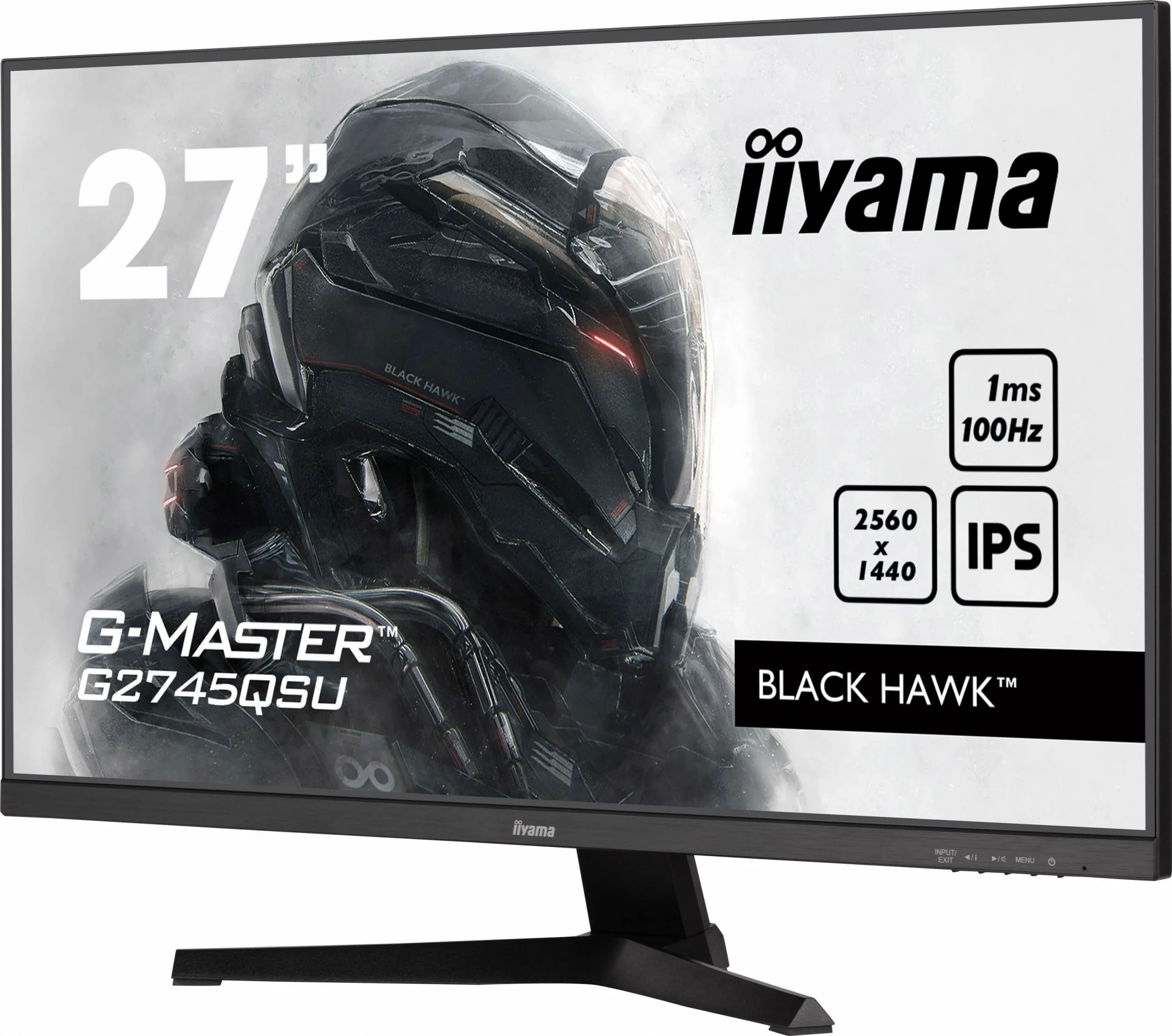 Monitor iiyama G-MASTER G2745QSU-B2, 27 inç, 2560x1440, IPS, 1ms, 100Hz, e zezë