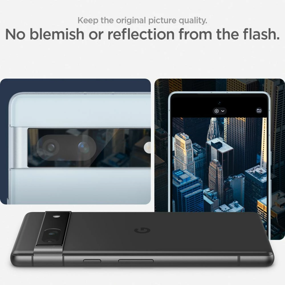 Mbrojtës xhami për kamerë Spigen Glas.tR EZ Fit Optik, për Google Pixel 7a, 2 copë, Zi