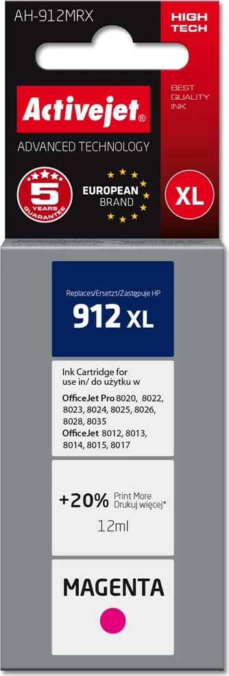 Ngjyrë zëvëndësuese Activejet AH-912MRX për printer HP