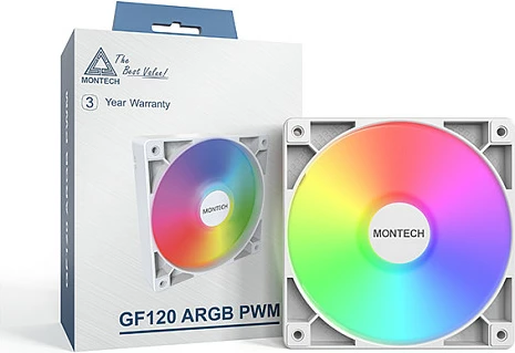 Ventilator kasë Montech GF120 PWM ARGB, 120mm, i bardhë