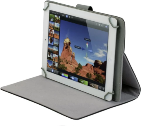 çantë/mbështjellës për tablet RIVACASE 3017, 9.7"-10.5", PU lëkurë, me mbajtëse/stand, e zezë