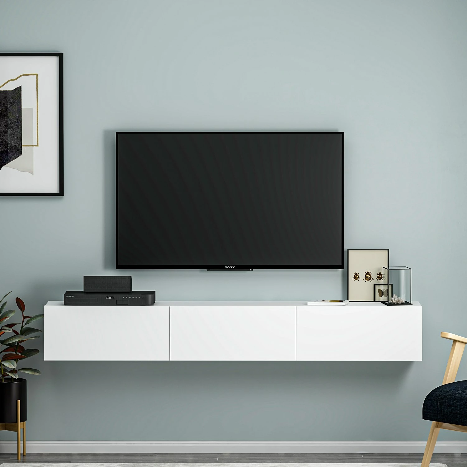 Komodë TV Hanah Home, ngjyrë e bardhë, Terra