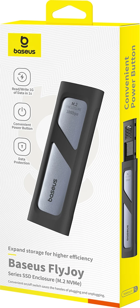 Kasë Baseus FlyJoy për SSD M.2 NVMe, 10Gb/s, Gri