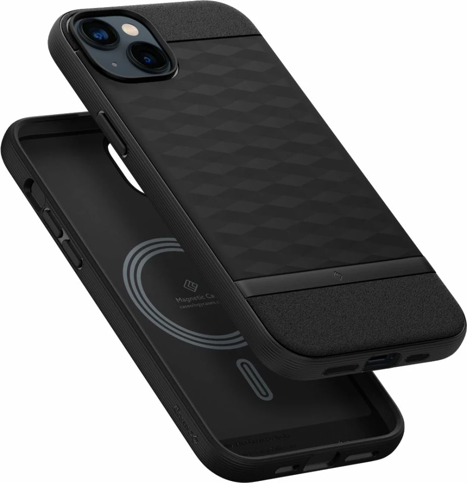 Mbështjellës Caseology Parallax Mag për iPhone 14 Plus, MagSafe, i zi mat