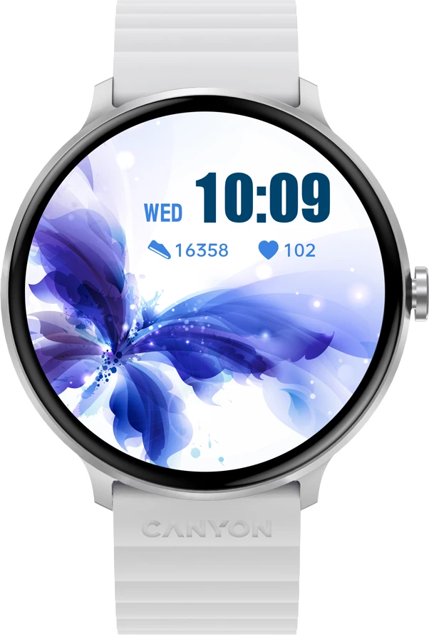 Smartwatch CANYON Jacky SW-69 (CNS-SW69WB), 1.30\" 360x360, Bluetooth 5.1, 200 mAh, White/Blue