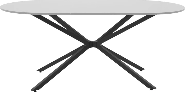 Tavolinë Lerdion gri mdf-metal i zi 180x90x75cm