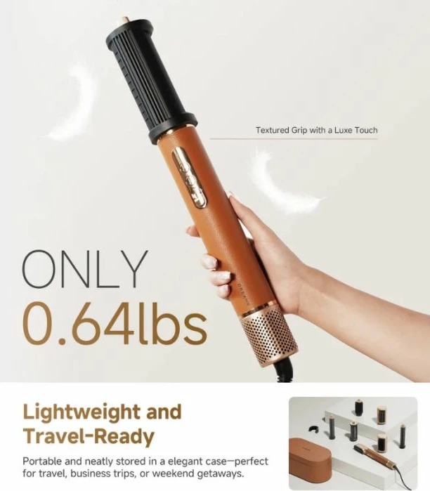 Tharëse flokësh dhe stilues DREAME AirStyle Pro AMF18A-BR, 7-në-1, 1300W, me 7 shtojca, kafe