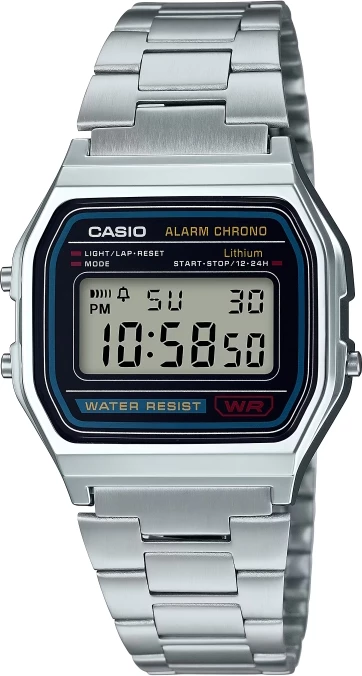 Orë dore Casio A158WA-1D, e argjendtë