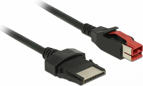 Kabllo PoweredUSB DeLOCK 85480, 4 m, 24V në 8-pin, e zezë