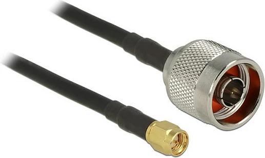 Kabllo koaksiale DeLOCK 89419, CFD200, 7.5 m, N mashkull në SMA mashkull, 50 Ω, e zezë